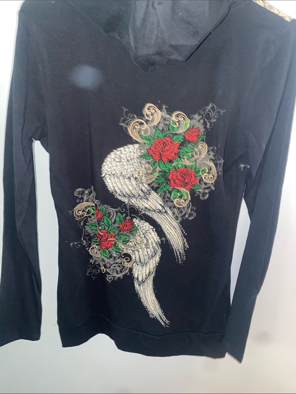 Bus Stop New Women's Black Hoodie with sequin designs. - Picture 7 of 9